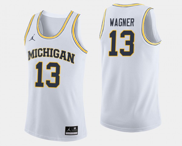 Michigan #13 For Men's Moritz Wagner Jersey White High School College Basketball